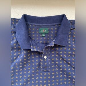 JCREW PAISLEY SHORT SLEEVE PIQUE POLO SIZE LARGE TALL